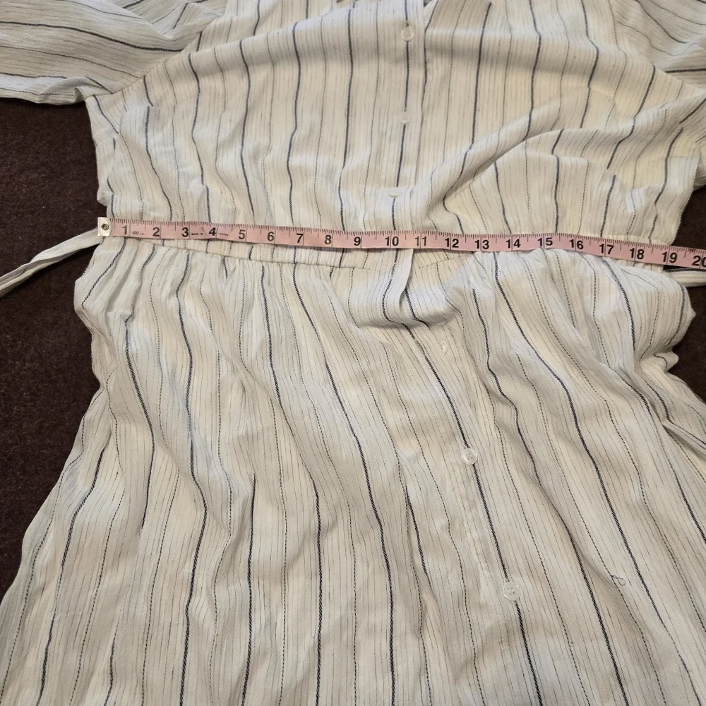 Lane Bryant Blouson Sleeved Striped Midi Shirt Dress In Size 18 - Picture 5 of 9